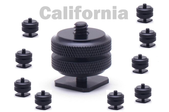 Lot of 10 x Pro1/4"-20 Tripod Mount Screw to Flash Camera Hot Cold Shoe Adapter