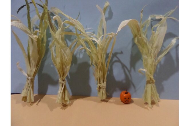 SUPER SALE Fall 4 Corn Stalks Dollhouse Miniatures 1:12  GailLittlestuff