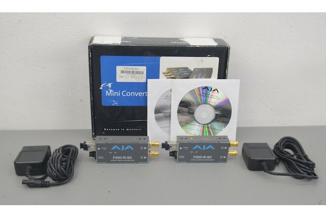 New Lot of 2 AJA FiDO-R-SC Optical Fiber to SD HD 3G SDI Mini-Converter