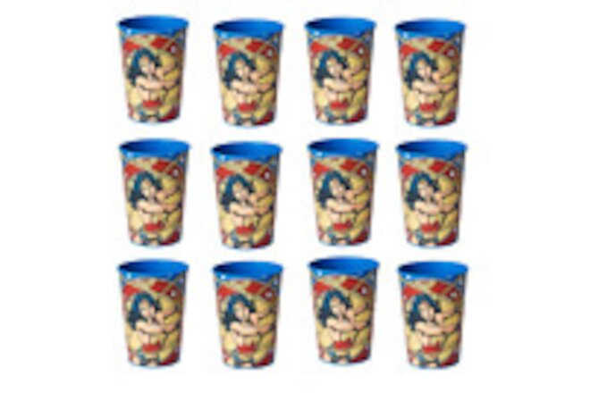Wonder Woman Plastic Cups Birthday Party Supplies 16oz 12pc