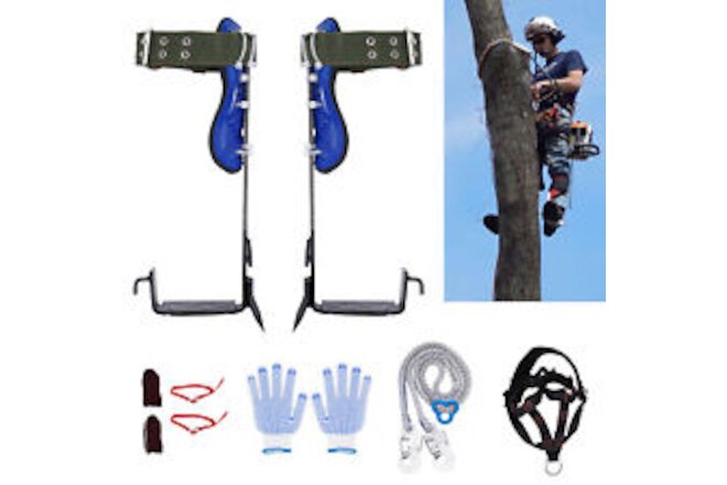 Pair Tree Climbing Spike Set Pole Climbing Spike 2-Gear Steel Adjustable Kit USA