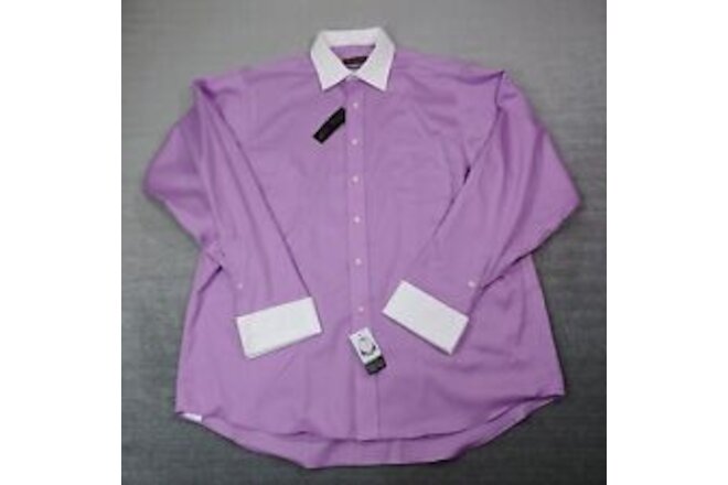 Donald J Trump Shirt 17 36/37 Purple Signature Collection Button Up French Cuff