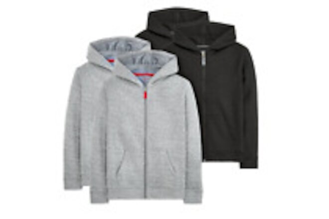 Boys Fleece Zip Up Hoodie Sweatshirt Cat and Jack Black Gray 4 Pk Size Small 6/7