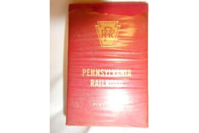 VTG PENNSYLVANIA RAILROAD PINOCHLE  PLAYING CARDS IN RED BOX- SEALED