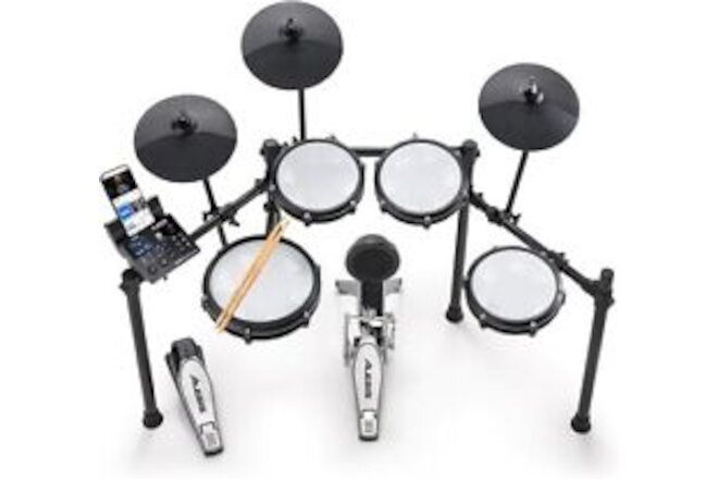 Nitro Max Kit Electric Drum Set with Quiet Mesh Pads, 10" Dual Zone Snare,