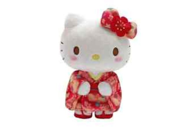 Sanrio Hello Kitty Sakura Kimono Series Nugurumi Stand Plushie Red 8" NEW