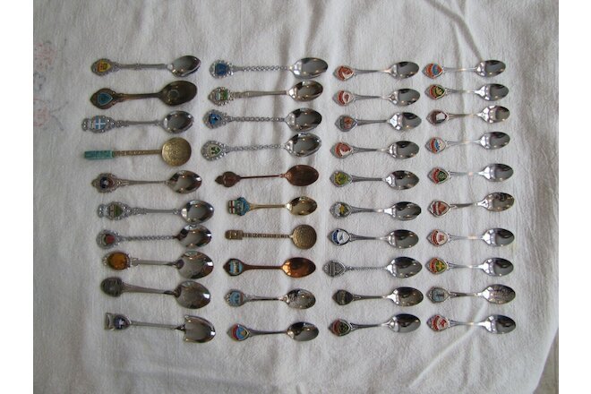 Lot Of 40 Souvenir Collector's Spoons, Most Are U.S. States, Most Made Japan.