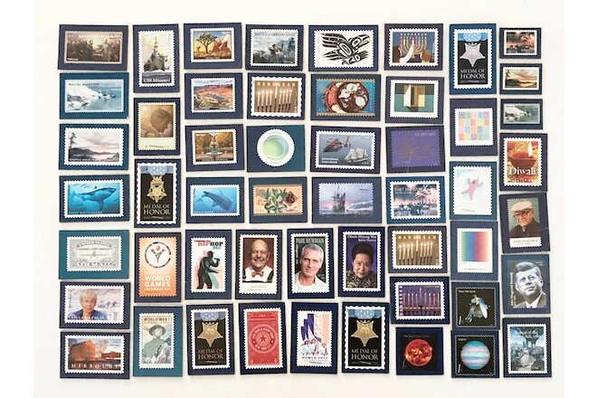 HUGE!Lot 52 USPS Promo Stamp Magnets:JFK,Jupiter,Shark,Air Mail,Hip Hop,History+