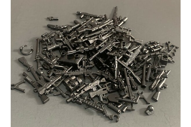 100 PCS WEAPON PACK - Assorted Lot of Weapons Guns, Rifles for Lego Minifigure