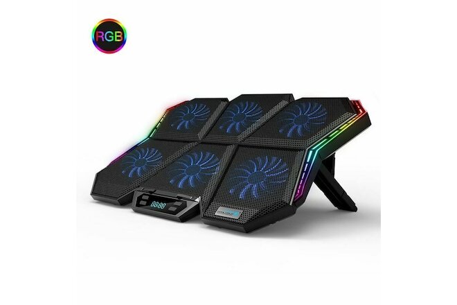 Laptop Cooler 12-17 Inch Led Six Fan 2 Usb Cooling Pad Notebook Gaming Stand