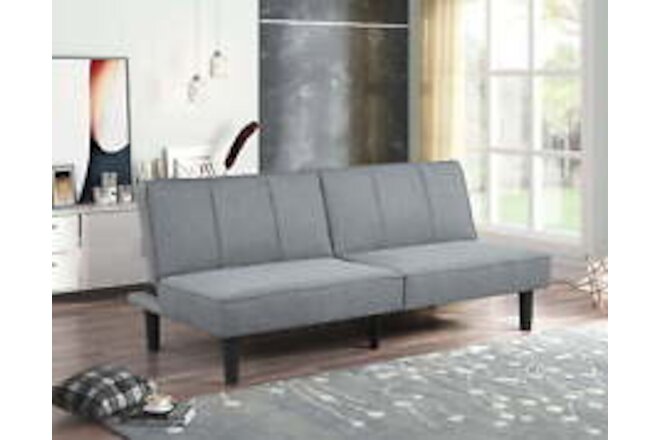 Mainstays Studio Futon, Gray Linen Upholstery
