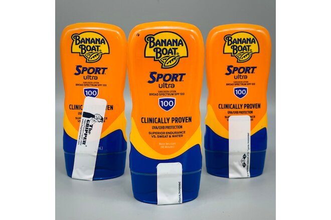 Banana Boat Sport Performance Not scented Scent Shielding Lotion 4oz X 3PK 1/25+
