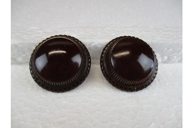 Pair of Philco Antique Tube Radio Maroon  Knobs 1 1/2 inch