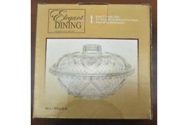 7" Candy Dish by Elegant Dining new in box / made in Indonesia / Edged Glass