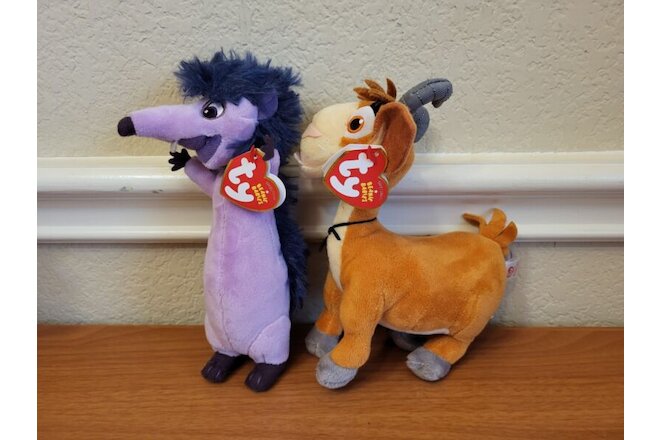 Lot of 2 TY BEANIE BABIES from Ferdinand Book Movie: Lupe Goat & Dos Rat Plush