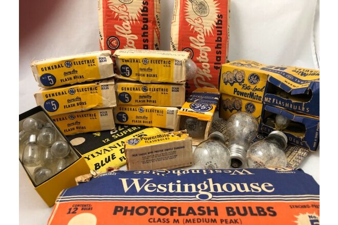 Vintage Lot of 78 Flash Bulbs: GE, Westinghouse, Misc. M2