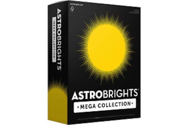 Astrobrights Mega Collection, Colored Paper, Bright Yellow, 8.5 x 11 625 Sheets