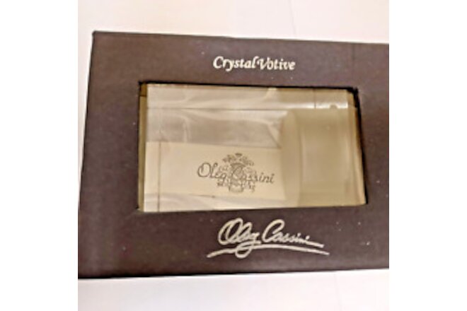 Oleg Cassini Cut Crystal  Votive Tea Light Holder Signed in Original Box