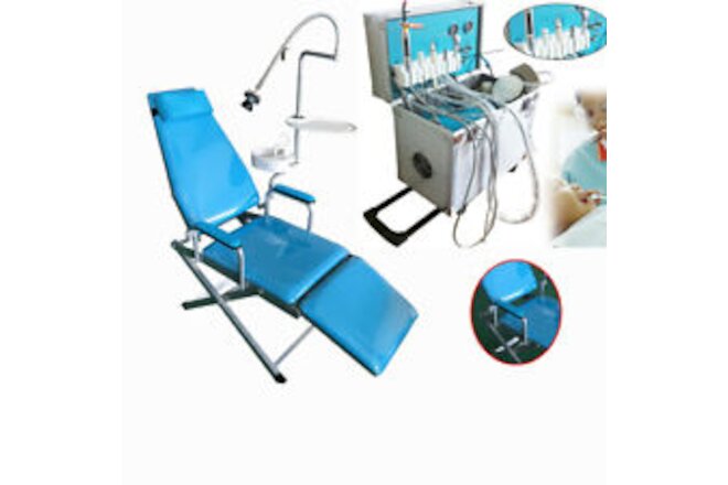 Dental Portable Mobile Delivery Unit Suction Rolling Case 4H Compressor /Chair