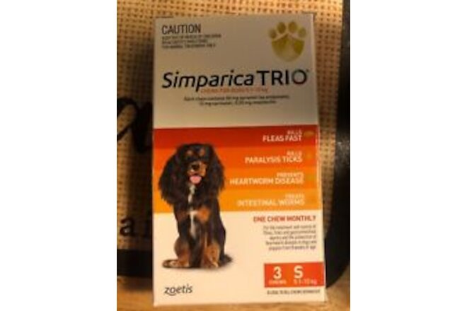 Simparica chewables dogs 5.1-10kgs or 11-22lbs pack of 3