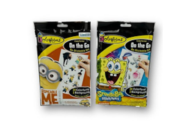 Colorforms Spongebob Squarepants & Despicable Me On The Go Re-Stickable Sets