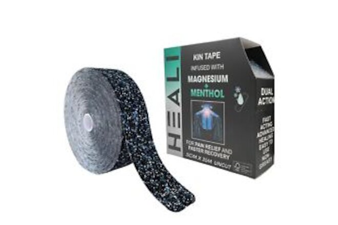 Heali Kinesiology Tape with Magnesium and Menthol, Bulk Roll, 115ft x 14in, U...