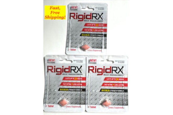RigidRx  Male Enhancement Dietary Supplement Exp 2/25  Made In Las Vegas  3 PACK