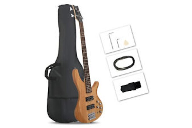 44 Inch GIB 5 String H-H Pickup Laurel Wood Fingerboard Electric Bass Guitar