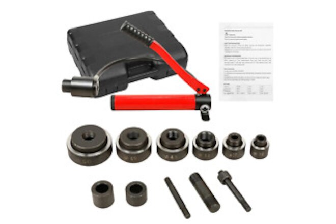 Punch Hole Driver Kit 10 Ton, Manual Hydraulic Hole Punch Kit Complete Tool Set