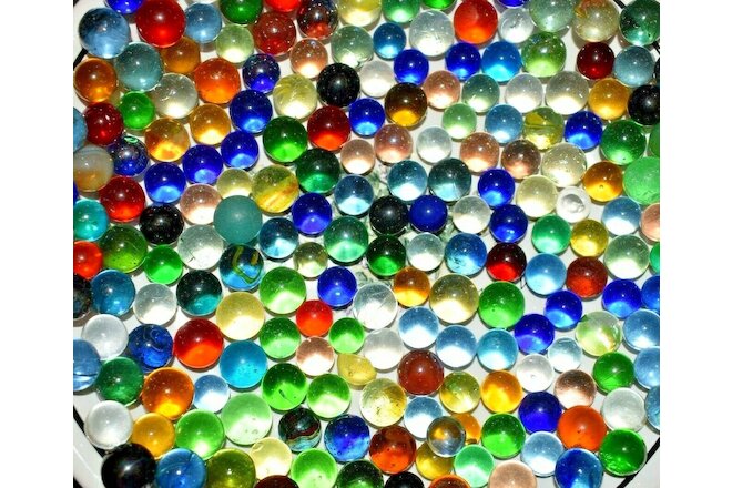 Collectors Mixed Clear Colored Marbles Lot of 50 Size .625" / 5/8"  + or -