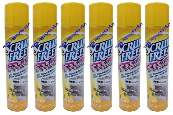 6 X Scrub Free Oven Cleaner Heavy Duty & Fume Free Cuts Through Baked On 9.7 oz