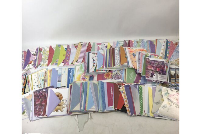 Huge Lot of Over 275 Unused Birthday Greeting Cards New Animals Flowers B-Day