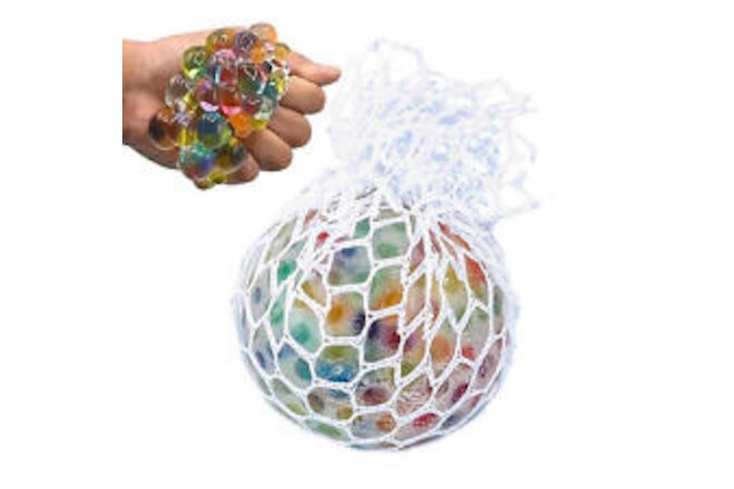 Rainbow Squeeze Ball Mesh Grape Elastic Squeeze Ball Sensory Anxiety Fidget Toy