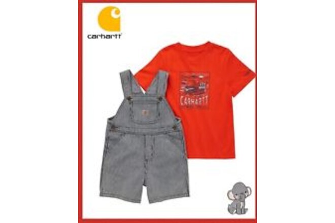 Carhartt Little Boys Short-sleeve T-shirt and Shortall Set Size 3T