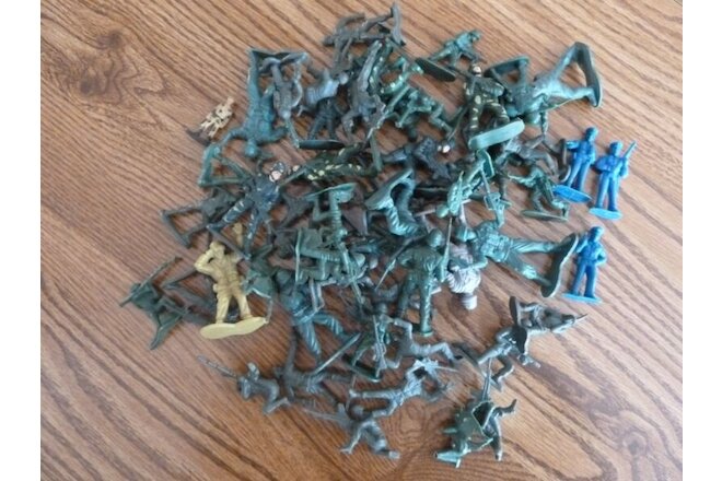 Huge lot of 57 assorted plastic soldier figures