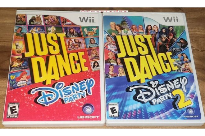 Just Dance: Disney Party 1 & 2 Wii game LOT - KIDS Dancing Music Songs Exercise