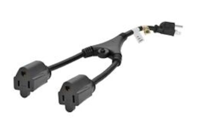 Power Cord Splitter Cable - 14inch | 14AWG, 15A (NEMA 5-15P to 2x NEMA 5-15R)