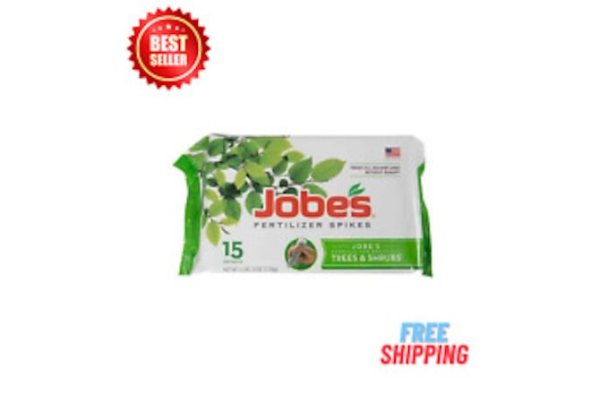 Jobe's 4 lb. Tree and Shrub Fertilizer Spikes Feeds All Season (15-Pack)