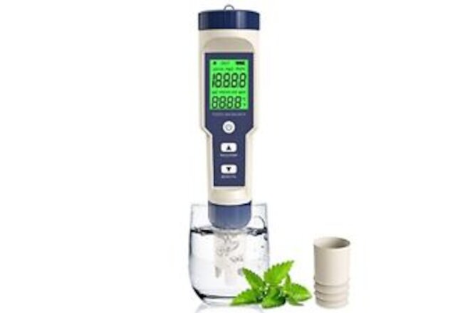 PH Meter 5 in 1 PH/TDS/EC/Salinity/Temp Meter with ATC 0.01 Resolution High A...