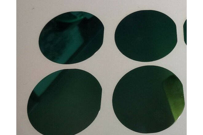 Lot of 4 Vintage Computer - 3" Silicon Wafers 1990's BLANK - Green Iridescent
