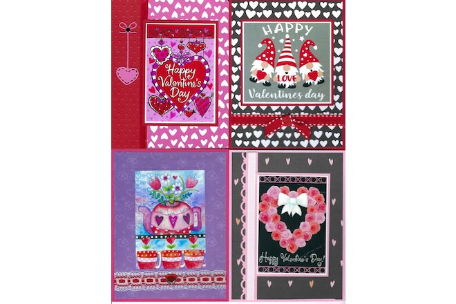 Handmade VALENTINES CARDS #V14--Lot of 4