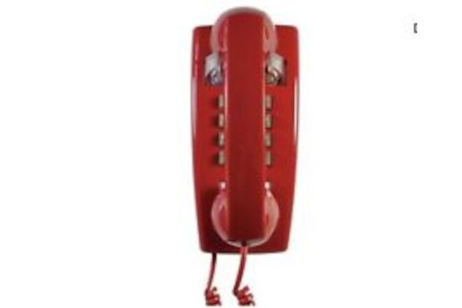 phone , red vintage retro style red wall phone. (remake) not true vintage