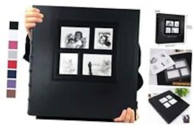Photo Album 4x6 600 Photos Pages Large Capacity Leather 600 pockets Black