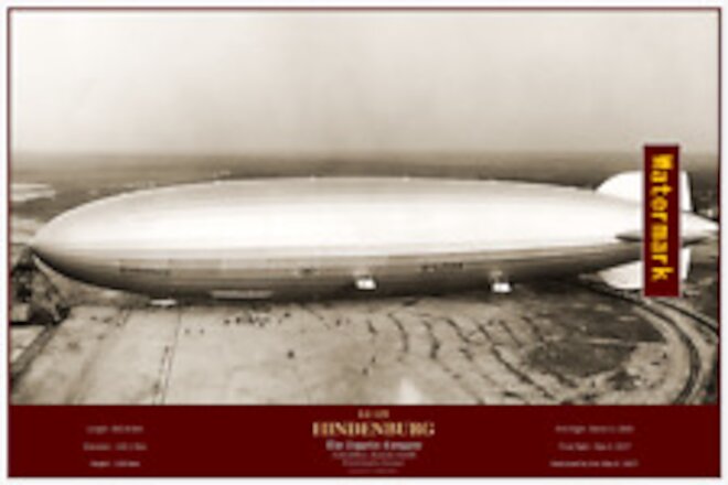AIRCRAFT  1001 Hindenburg  Poster 12 x 18
