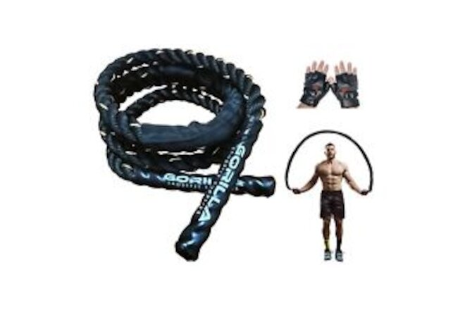 Heavy Weighted Jump  Rope With Free Gloves