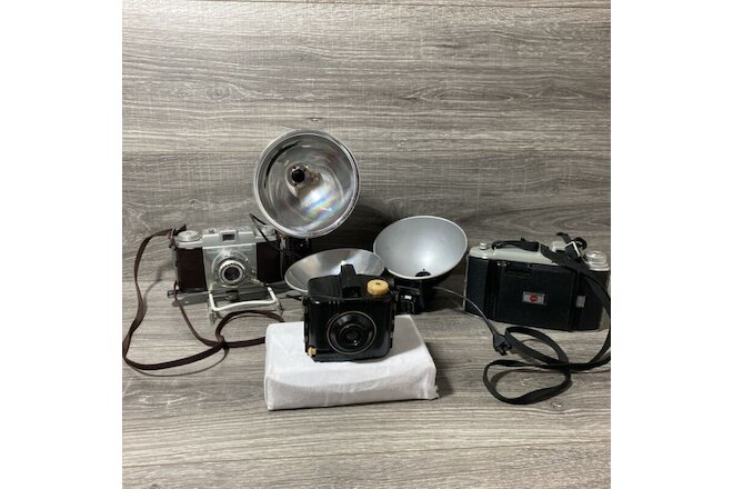 Lot of 3 Vintage Kodak Cameras: Pony 135, Baby Brownie, Tourist NOT TESTED