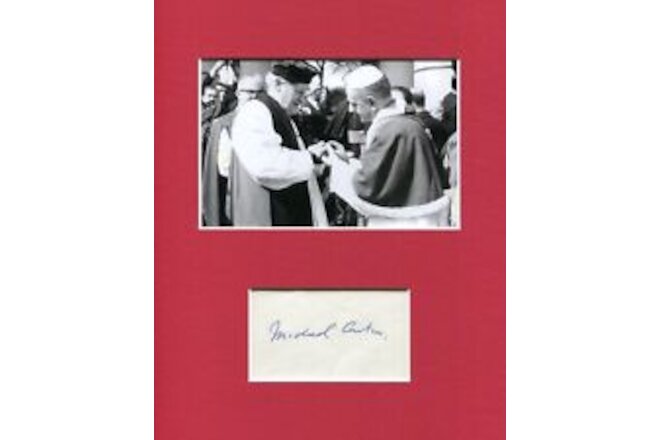 Archbishop of Canterbury Michael Ramsey Signed Autograph Photo Disp Pope Paul VI