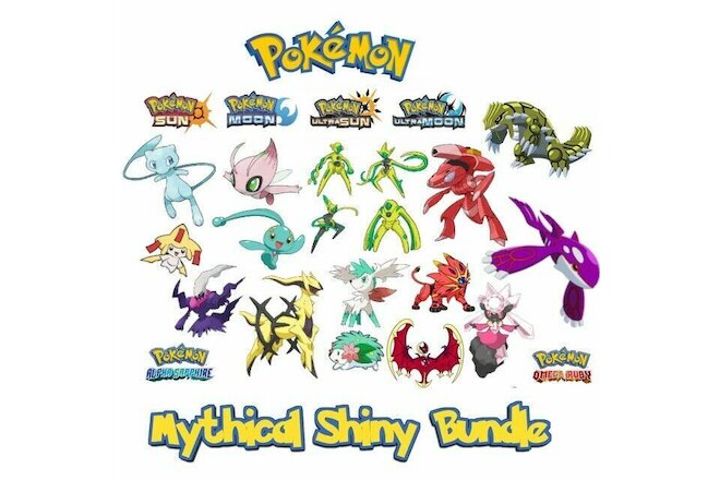 Shiny Mythical Legendary Event Pokemon 24-Bundle (Untouched) for Pokemon Home