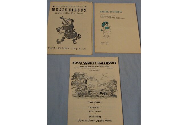 Vintage Lot of 3 Playbills & Programs