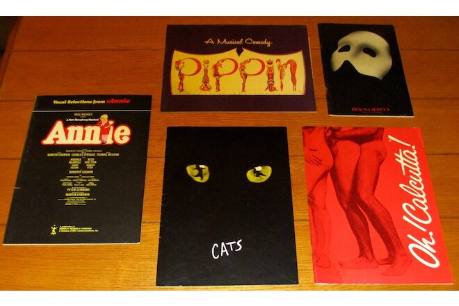 Broadway Publication Lot (5)W/ Cats - Pippin - Annie -Oh Calcutta! - Phantom